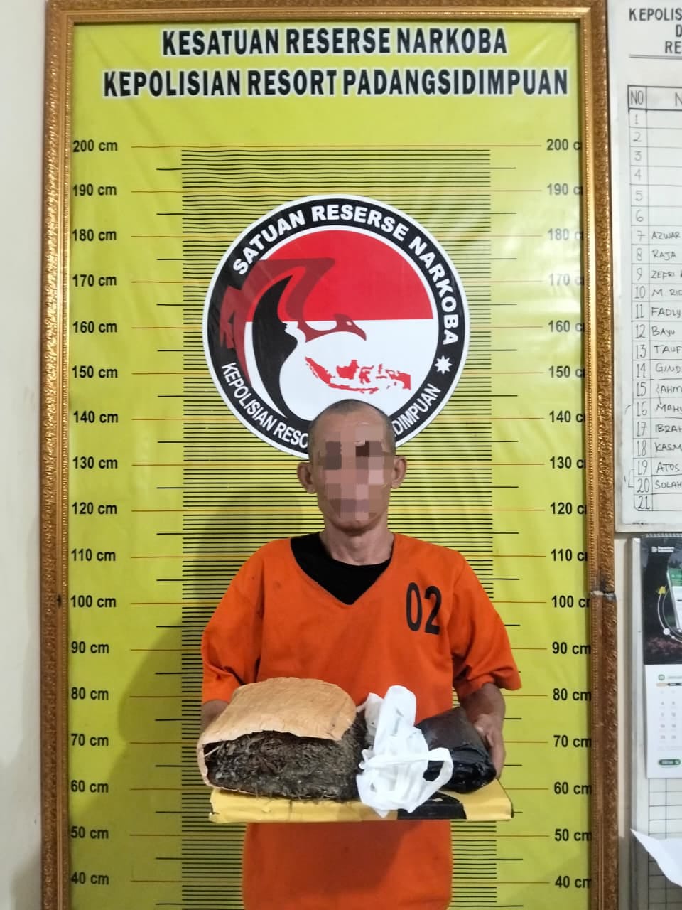 Pria 53 Tahun di Padangsidimpuan Ditangkap Saat Bawa 900 Gram Ganja di Jalinsum